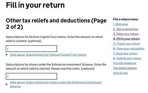 Fill your return – VCTs