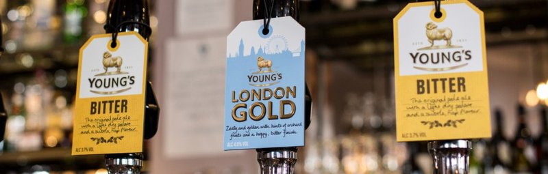 Beer taps – Young & Co.&#39;s Brewery is one of the oldest established companies on AIM